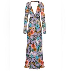 AFRM Multicolor Floral Cut Out Long Sleeve Dress